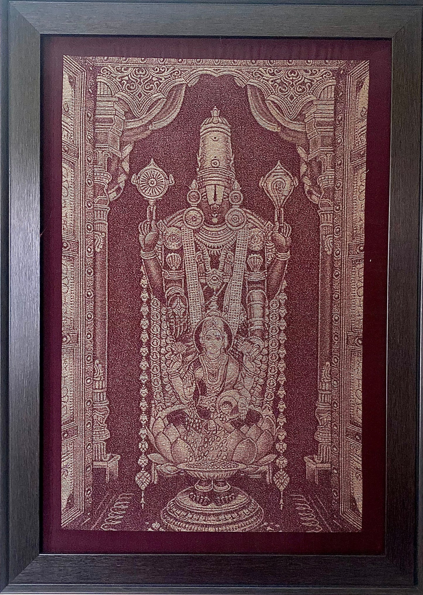 LORD SRI LAKSHMI VENKATESHWARA - SPIRITUAL | LUXE WOVEN SILK ART
