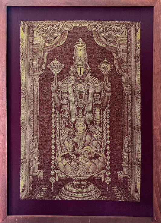 LORD SRI LAKSHMI VENKATESHWARA - SPIRITUAL | LUXE WOVEN SILK ART