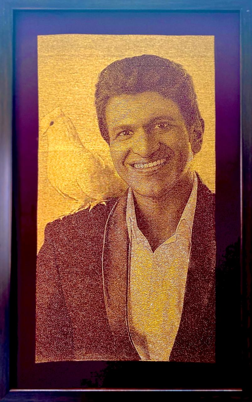 PUNEETH RAJKUMAR - AN INSPIRATIONAL PERSONALITY | LUXE WOVEN SILK ART