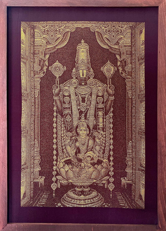 LORD SRI LAKSHMI VENKATESHWARA - SPIRITUAL | LUXE WOVEN SILK ART